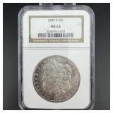 1889-s Morgan Silver Dollar Ngc Ms63