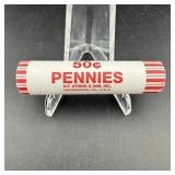 $.50 Penny Roll w/ Tail Indian & 1939 Wheat Cent t