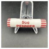 $.50 Penny Roll w/ BU Tail Wheat Cent Coins Showin