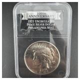 1921 Uncirculated Peace Silver Dollar Philadelphia