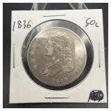 1836 Capped Bust Silver Half Dollar