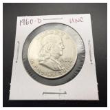 1960-d Franklin Silver Half Dollar
