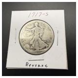 1917-s Walking Liberty Silver Half Dollar Reverse