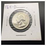 1964-d Silver Washington Quarter