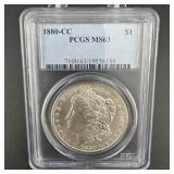 1880-cc Pcgs Ms63 Morgan Silver Dollar
