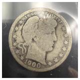 1900-o Barber Silver Quarter