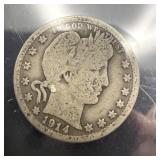1914-d Barber Silver Quarter