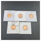 5 coin lincoln cent mint sets hi grade