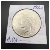 1925 Peace Silver Dollar Au+