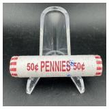 Bank Wrapped Roll Of Pennies