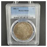 1881-s Morgan Silver Dollar Pcgs Ms66