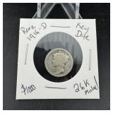 1916-d Mercury Silver Dime Key Date