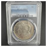 1921-d Morgan Silver Dollar Pcgs Ms64