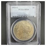 1921-s Morgan Silver Dollar Pcgs Ms64