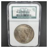 1922 Binion Collection Peace Silver Dollar Ms65 Pr
