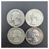 (4) Silver Washington Quarters