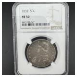 1832 Ngc Vf30 Capped Bust Half Dollar
