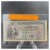 1951 10 cent Military pay cert korea note