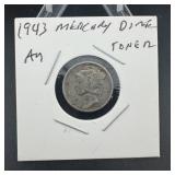 1953 Mercury dime  toner au