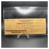1927 Coca-cola Bottling Company Check