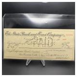 1904 Carson City State Bank & Trust Company Check