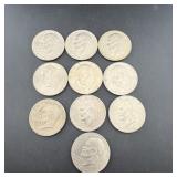 (10) 1776-1976 Bicentennial Eisenhower (ike) Dolla