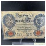 Germany 1908 20 Mark Banknote
