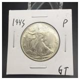 1945 Walking Liberty Silver Half Dollar