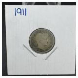 1911 Barber Silver Dime