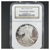 1986-s Ngc Pf69 Ultra Cameo American Silver Eagle