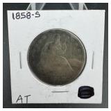 1858-s Seated Liberty Half Dollar
