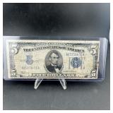 1934 $5 silver certificate  blue seal note