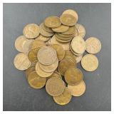 (50) Wheat Cent Pennies