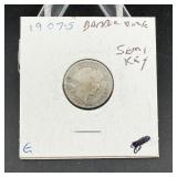 1907s BARBER dime semi key