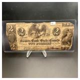 1841 Farmers Bank Bucks County $2 Obsolete Note