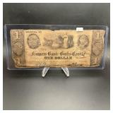 1841 Farmers Bank Bucks County $1 Obsolete Note