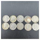 (10) Roosevelt Silver Dimes