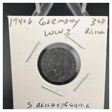 1940b Germany 3rd reich ww2 coin