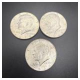 (3) Kennedy Half Dollars Including 1966 & 1968