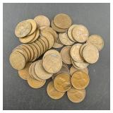 (50) Wheat Cent Pennies