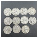 (11) Washington Silver Quarters