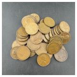 (50) Wheat Cent Pennies