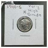 1940-S Mercury Silver Dime