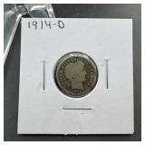 1914-D Barber Silver Dime