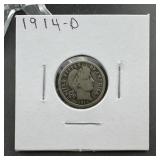 1914-D Barber Silver Dime