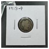 1913 Barber Silver Dime