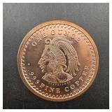 1 oz .999 Fine Silver Aztec Copper Round