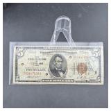 Series 1929 $5 Federal Reserve Bank Note Cleveland