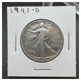 1941-D Walking Liberty Silver Half Dollar