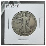 1935-P Walking Liberty Silver Half Dollar